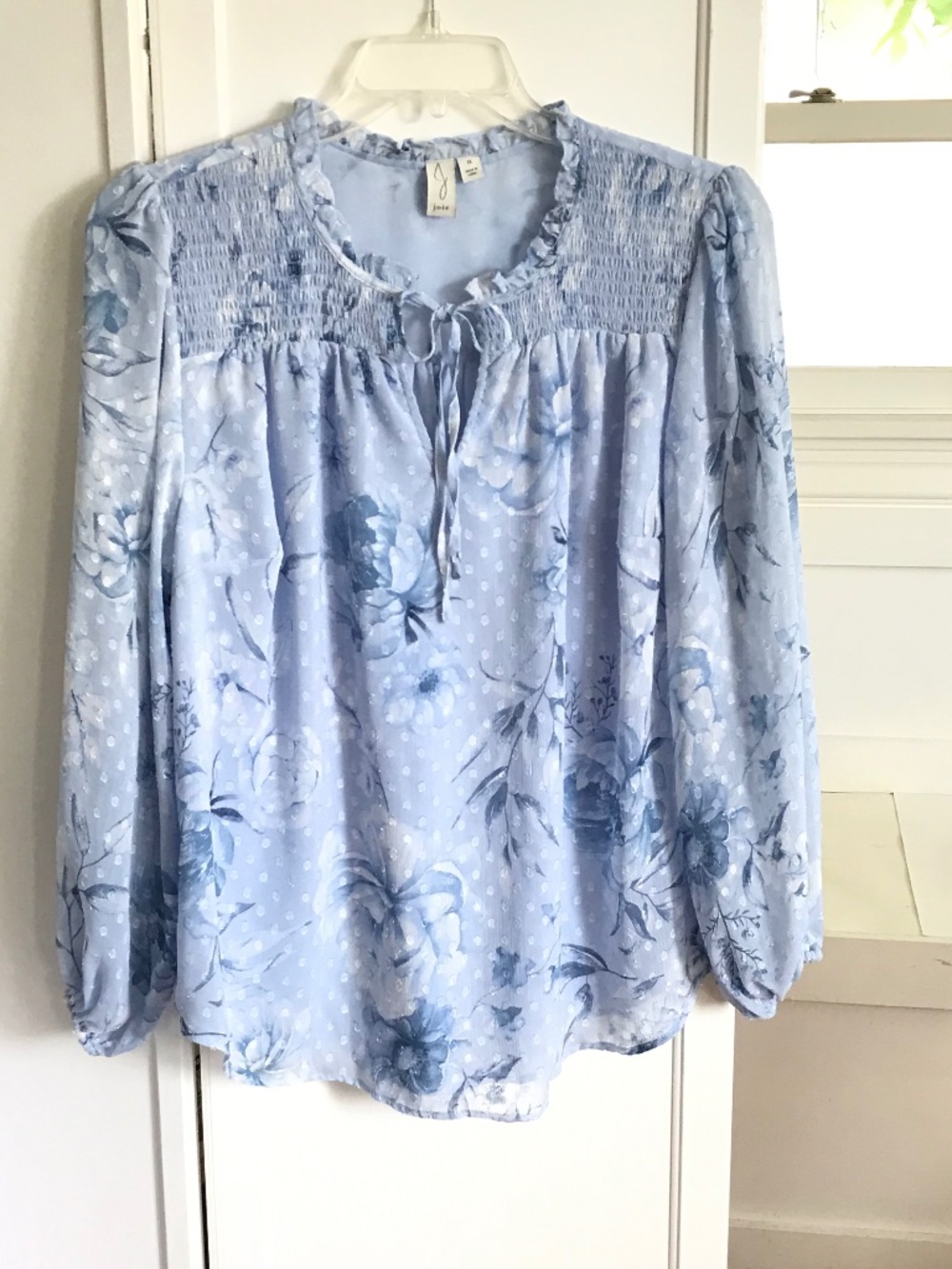 JOIE Blue Floral V Neck Blouse Top Women’s Plus Size 1X